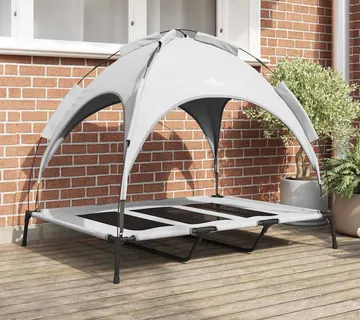 vidaXL Krevet za psa Srebrno Siva 122 x 93 x 106,5 cm Čelik - Venlo