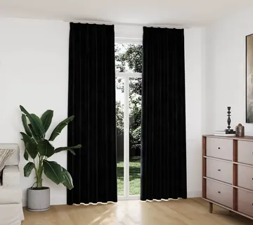 vidaXL Zavjese za zamračivanje 2 kom baršunaste crne 140 x 245 cm - Venlo
