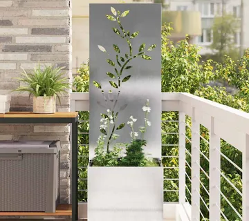 vidaXL Privatnost u vrtu Srebrna 50 x 32 x 150 cm Nehrđajući čelik - Venlo