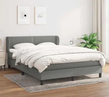 vidaXL Krevet s oprugama i madracem tamnosivi 140x190 cm od tkanine - Venlo
