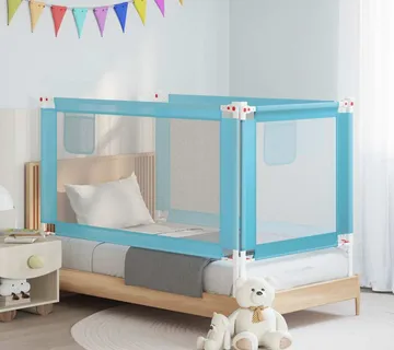 vidaXL Sigurnosna ograda za dječji krevet plava 150 x 25 cm od tkanine - Venlo