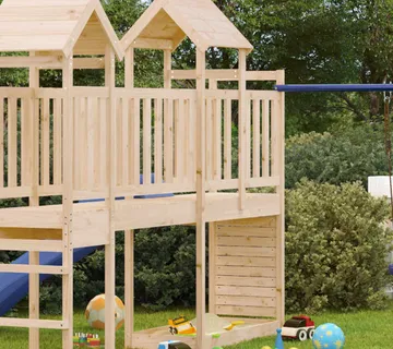 vidaXL Igraći Toranj Smeđa 53 x 110,5 x 214 cm Čvrsto borovo drvo - Venlo