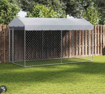 vidaXL Vanjski kavez za pse s nadstrešnicom 382 x 192 x 225 cm - Venlo