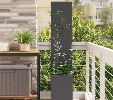vidaXL Privatnost u vrtu Crna 32 x 32 x 150 cm Hladno valjana čelična - Venlo