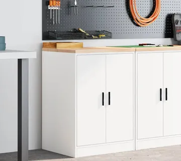 vidaXL Garažni ormar za odlaganje bijeli 60x51x85 cm masivne borovine - Venlo