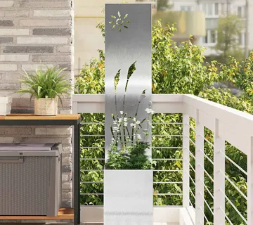 vidaXL Privatnost u vrtu Srebrno 32 x 32 x 150 cm Pocinčani čelik - Venlo