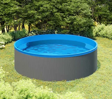 vidaXL Nadzemni bazen s visećim skimmerom i crpkom 350 x 90 cm sivi - Venlo