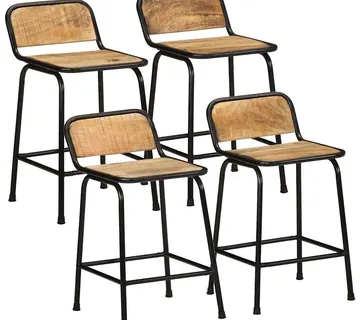 vidaXL Barski stolci 4 kom 46x35,5x70 cm masivnog grubog drva manga - Venlo