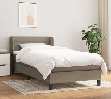 vidaXL Krevet s oprugama i madracem smeđesivi 90x200 cm od tkanine - Venlo