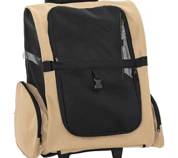 vidaXL Kolica za kućne ljubimce 3 u 1 Dizajn Pješčana 48 x 32 x (57-106) cm Oxfordska tkanina - Venlo