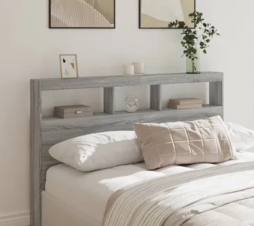 vidaXL Ormarić za uzglavlje LED sivom sonomom 160x17x102 cm - Venlo