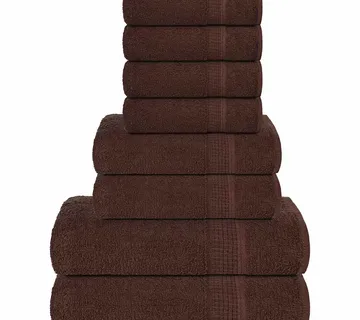 vidaXL Set ručnika od 8 dijelova FROGN smeđi 360 g/m² - Venlo