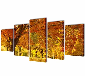 vidaXL Zidne Slike na Platnu Set s Printom Drvo Javora 100 x 50 cm - Venlo