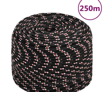 vidaXL Brodski konop crni 6 mm 250 m od polipropilena - Venlo