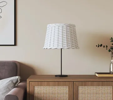 vidaXL Sjenilo za svjetiljku bijelo Ø 40 x 26 cm od pruća - Venlo