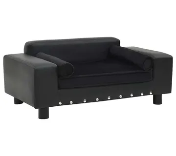 vidaXL Sofa za pse crna 81 x 43 x 31 cm od pliša i umjetne kože - Venlo