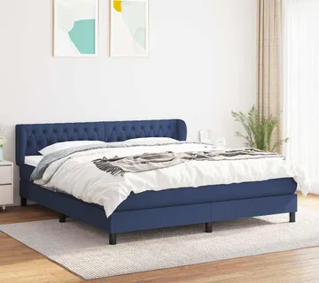 vidaXL Krevet s oprugama i madracem plavi 180x200 cm od tkanine - Venlo