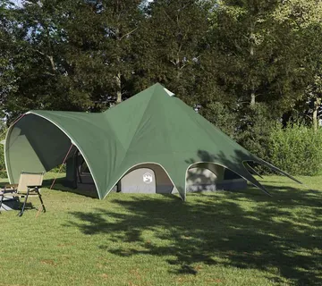 vidaXL Teepee šator za 9 osoba 9-osobni Zelena i Siva - Venlo