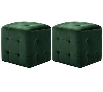 vidaXL Tabure 2 kom zeleni 30 x 30 x 30 cm od baršunaste tkanine - Venlo