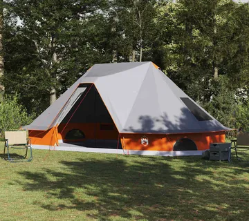 vidaXL Tipi šator 10-osobni Siva i narančasta taft - Venlo