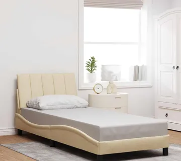 vidaXL Okvir kreveta bez madraca Hanko Krem 80x200 cm Tkanina - Venlo