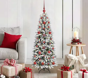 vidaXL Umjetno božićno drvce Bijela 120 cm PVC, plastika, čelik i PE - Venlo