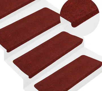 vidaXL Samoljepljivi otirači za stepenice 30 kom crveni 65x24,5x3,5 cm - Venlo