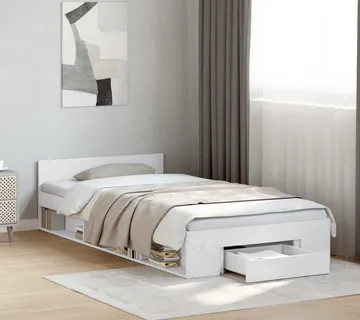 vidaXL Okvir kreveta s ladicom bijeli 90 x 200 cm konstruirano drvo - Venlo