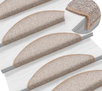 vidaXL Prostirke za stepenice 15 kom 56x17x3 cm svijetlosmeđe poluokrugle - Venlo