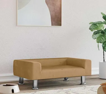 vidaXL Krevet za pse smeđi 70x45x26,5 cm baršunasti - Venlo
