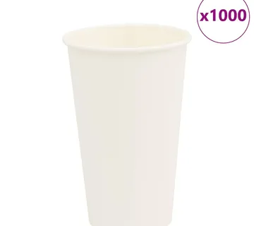 vidaXL papirnate šalice za kavu 1000 kom 16 oz 400 ml bijele - Venlo