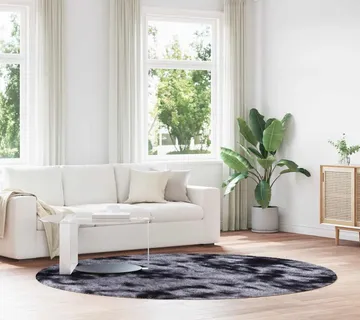 vidaXL Čupavi tepih s visokim vlaknima NAVARRA tamnosiva 240x240 cm - Venlo