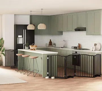 vidaXL Vrata za pse s vratašcima 10 panela sklopiva 800 cm drvo topole - Venlo