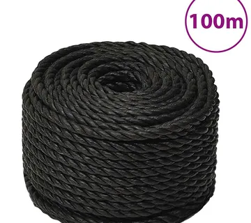 vidaXL Radno uže crno 14 mm 100 m od polipropilena - Venlo