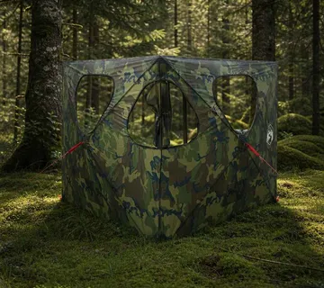 vidaXL Lovni šator 145 x 145 x 150 cm Maskirna Poliester i čelik - Venlo