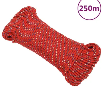 vidaXL Brodski konop crveni 5 mm 250 m od polipropilena - Venlo