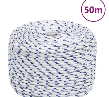 vidaXL Brodski konop bijeli 6 mm 50 m od polipropilena - Venlo