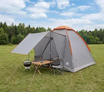 vidaXL Kamping šator 2-osobni Siva i narančasta Poliester i čelik - Venlo