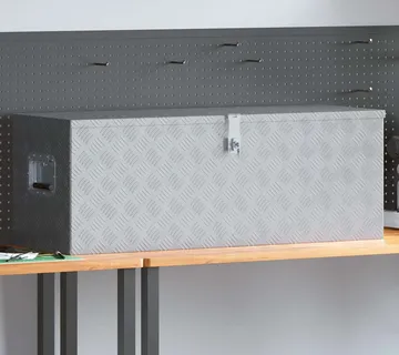 vidaXL Aluminijska kutija 110,5 x 38,5 x 40 cm srebrna - Venlo