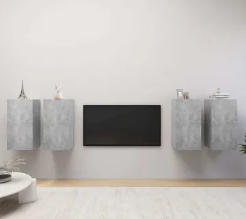 vidaXL TV ormarići 4 kom boja betona 30,5x30x60 cm konstruirano drvo - Venlo