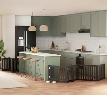 vidaXL Vrata za pse s vratašcima 12 panela sklopiva 960 cm drvo topole - Venlo
