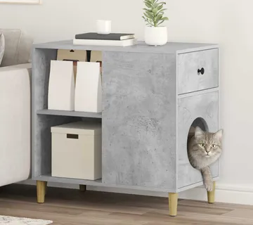 vidaXL Mačja Kuća Beton 72 x 42,5 x 70 cm Konstruirano drvo - Venlo