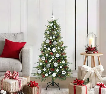 vidaXL Umjetno božićno drvce s nogom s stalakom Zelena 120 cm PE i PVC - Venlo