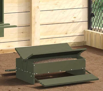 vidaXL Feeder s nogom za piliće Maslinastozelena 75 x 53 x 20,5 cm - Venlo