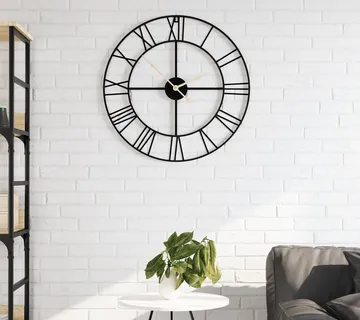 vidaXL Zidni sat crni Ø 50 cm željezni - Venlo