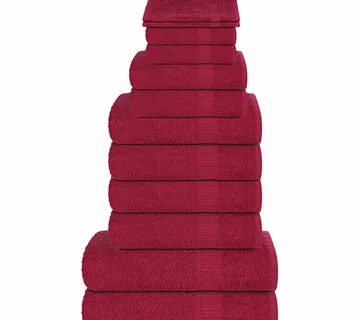 vidaXL Set ručnika FROGN od 12 dijelova bordo 360 g/m² - Venlo