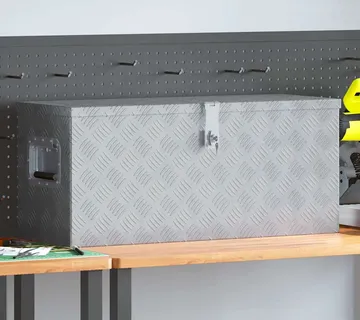 vidaXL Aluminijska kutija 80 x 30 x 35 cm srebrna - Venlo