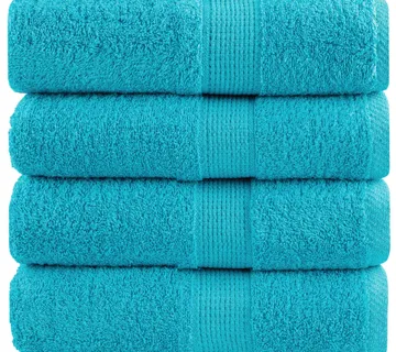 vidaXL Premium ručnici za pranje SOLUND 4 kom. tirkizne 30x30 cm 600 g/m² - Venlo