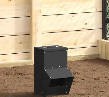 vidaXL Hranilica za piliće Crna 20 x 25 x 35 cm Hladno valjani čelik - Venlo