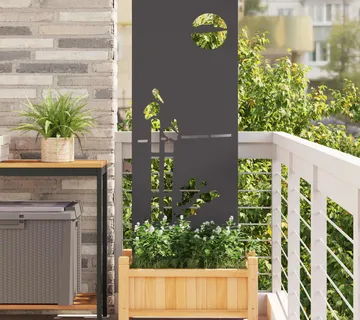 vidaXL Privatnost u vrtu Crna 50 x 140 cm Hladno valjana čelična - Venlo